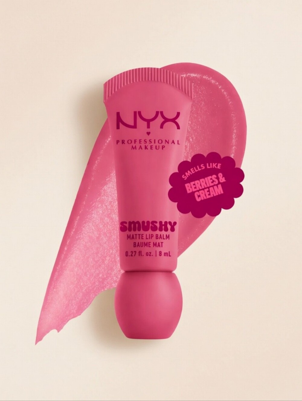 NYX Professional Makeup Smushy Matte Soft Lip Balm, Swipe Sesh (Pink) A1
